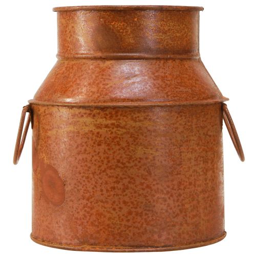 Prodotto Fioriera decorativa in metallo ruggine per brocca del latte, decorazione in metallo Ø13 cm H15,5 cm
