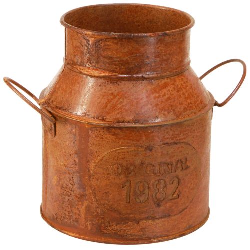 Prodotto Fioriera decorativa in metallo ruggine per brocca del latte, decorazione in metallo Ø13 cm H15,5 cm