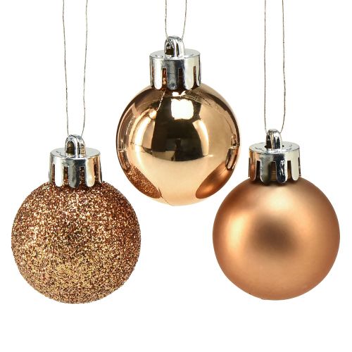 Floristik24 Mini palline per albero di Natale in bronzo infrangibile Ø3cm H3,5cm 14 pezzi