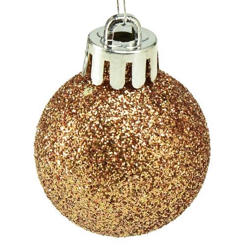 Prodotto Mini palline per albero di Natale in bronzo infrangibile Ø3cm H3,5cm 14 pezzi