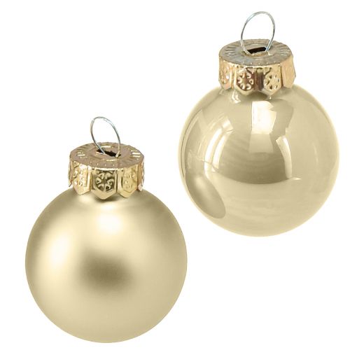 Floristik24 Mini palline per albero di Natale palline per albero di vetro perlate Ø2,5 cm 22 pz