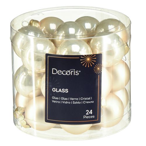 Floristik24 Mini palline per albero di Natale palline per albero di vetro perlate Ø2,5 cm 22 pz
