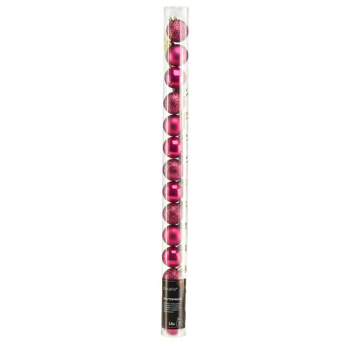 Prodotto Mini palline per albero di Natale rosa infrangibili Ø3cm H3,5cm 14 pz
