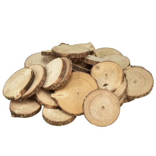 Prodotto Mini dischi di legno decorativi per alberi naturali Ø3-6cm 600g