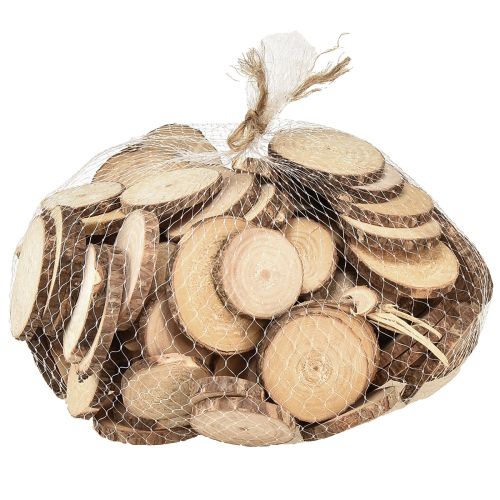 Prodotto Mini dischi di legno decorativi per alberi naturali Ø3-6cm 600g