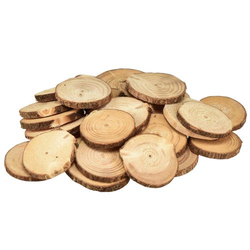 Prodotto Mini dischi di legno decorativi per alberi naturali Ø5-7cm