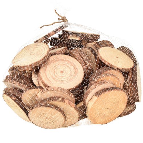 Prodotto Mini dischi di legno decorativi per alberi naturali Ø5-7cm