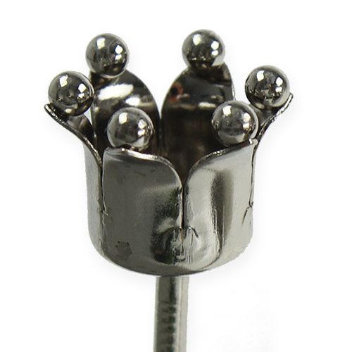 Floristik24 Portacandela corona argento 4pz