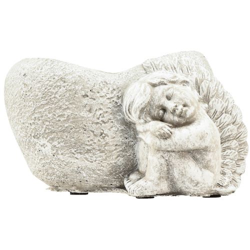 Prodotto Mini ciotola per piante tomba angelo angelo grigio pianta cuore 16×12 cm H9,5 cm