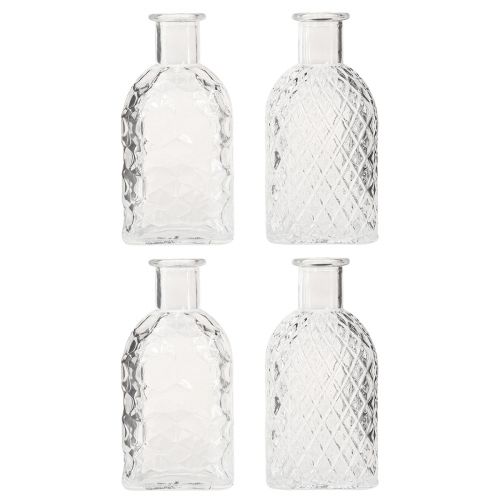Floristik24 Mini vasi bottiglie decorative in vetro quadrato H13cm 4 pezzi