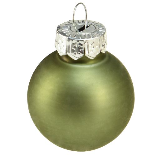 Floristik24 Mini palline per albero di Natale in vetro verde mix Ø2,5 cm 22 pz