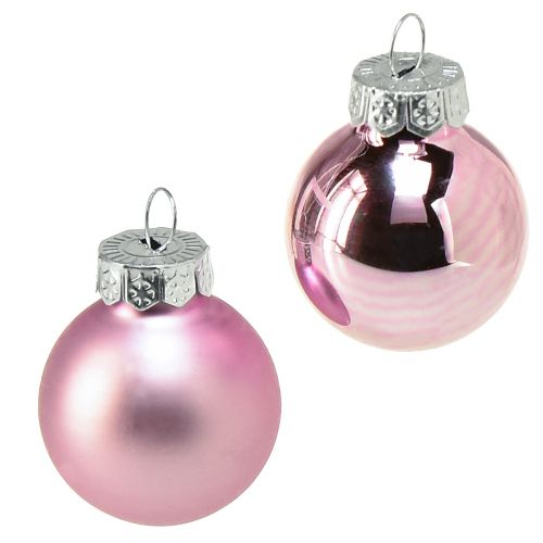 Prodotto Mini palline per albero di Natale in vetro viola chiaro Ø2,5 cm 22 pz