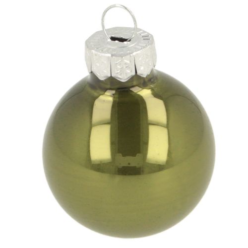 Prodotto Mini palline di Natale in vetro verde argento grigio Ø3cm 22 pezzi