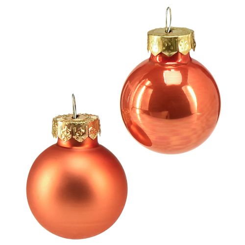 Floristik24 Mini palline di Natale zucca arancione in vetro Ø2,5 cm 22 pz