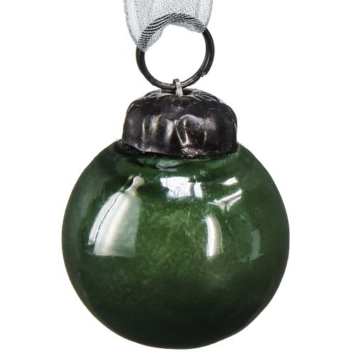 Prodotto Mini palline di Natale palline di vetro verde Ø3cm 18 pezzi in un bicchiere