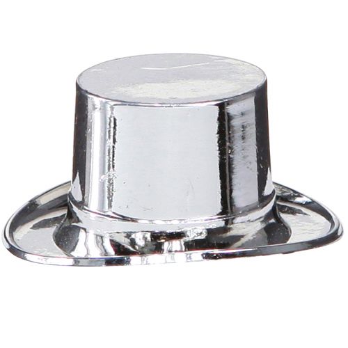 Floristik24 Mini cilindro, decorazione a dispersione di Capodanno, decorazione da tavola per Capodanno argento H2,5 cm L5 cm 9 pezzi