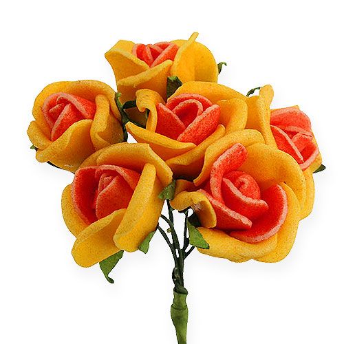 Floristik24 Mini rose in schiuma Ø 1,5 cm giallo 72 pezzi