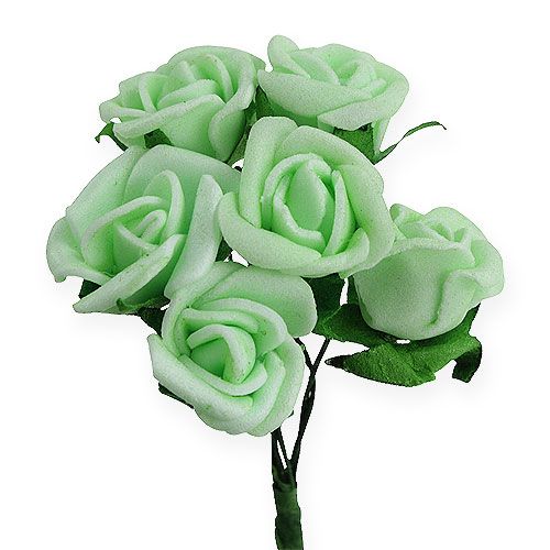 Floristik24 Mini rose in schiuma Ø2,5 cm verdi 72 pz