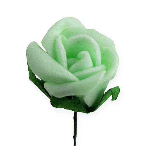 Floristik24 Mini rose in schiuma Ø2,5 cm verdi 72 pz