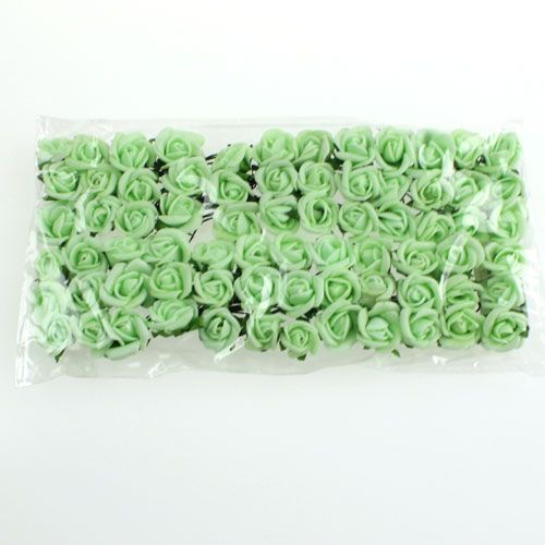 Floristik24 Mini rose in schiuma Ø2,5 cm verdi 72 pz