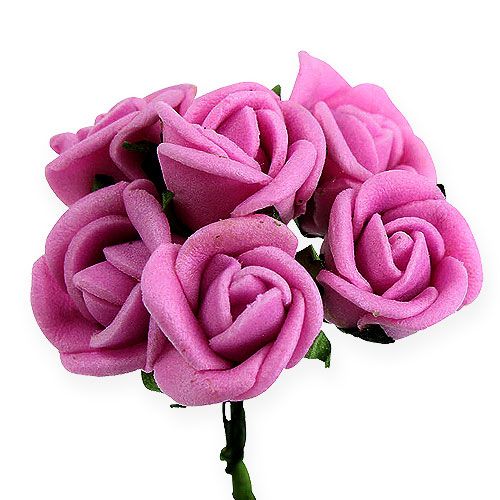 Floristik24 Mini rose in schiuma Ø 1,5 cm viola chiaro 72 pz