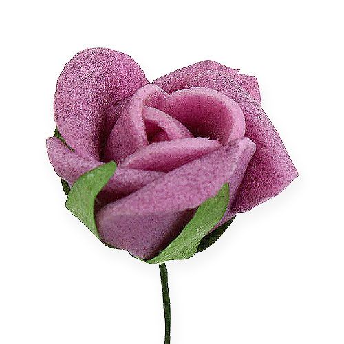 Prodotto Mini rose in schiuma Ø1,5cm Malva 72 pezzi