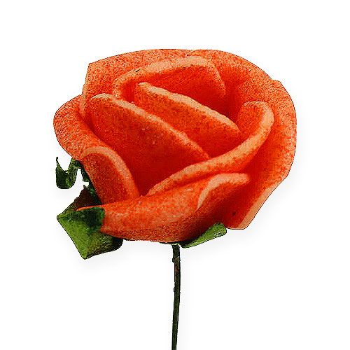 Floristik24 Mini rose in schiuma Ø 1,5 cm arancioni 72 pz