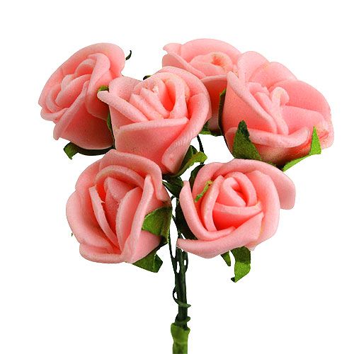 Floristik24 Mini rose in schiuma Ø 2 cm rosa 72 pezzi
