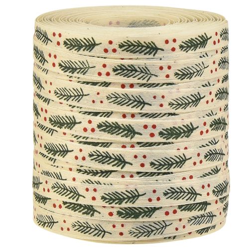 Floristik24 Nastro per arricciare sostenibile Nastro regalo di Natale con verde abete 10 mm 100 m