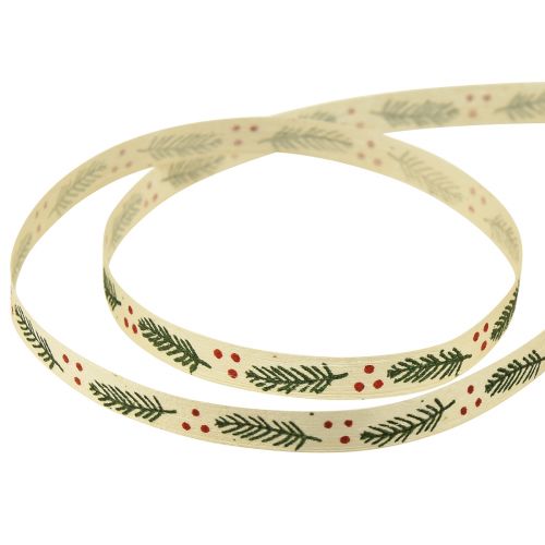 Floristik24 Nastro per arricciare sostenibile Nastro regalo di Natale con verde abete 10 mm 100 m