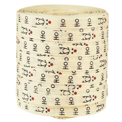 Nastro arricciacapelli sostenibile nastro regalo bianco Natale &quot;Ho Ho Ho&quot; 10mm 100m