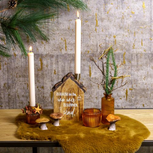 Prodotto Figure decorative di funghi ispirate alla natura - Varie tonalità di marrone, 6,4 cm - Accenti affascinanti per giardino e casa Confezione da 3