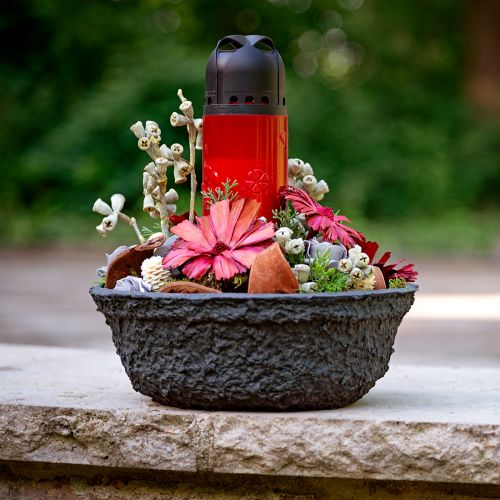 Floristik24 Oasis Black Biolit Ciotola per piante Ciotola per fiori Nera Ø26cm