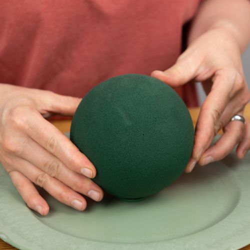 Prodotto Pallina di schiuma floreale piccola verde Ø12cm 5 pezzi