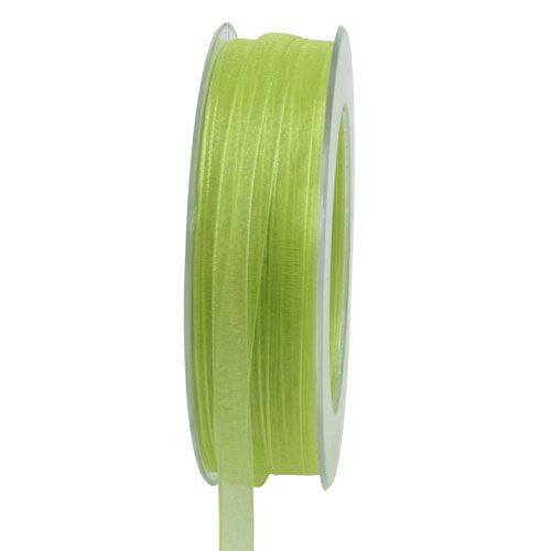 Floristik24 Nastro in organza verde chiaro 7mm 50m