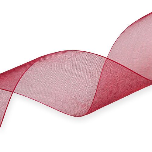 Prodotto Nastro di organza in tessuto di organza Bordeaux 40mm 50m