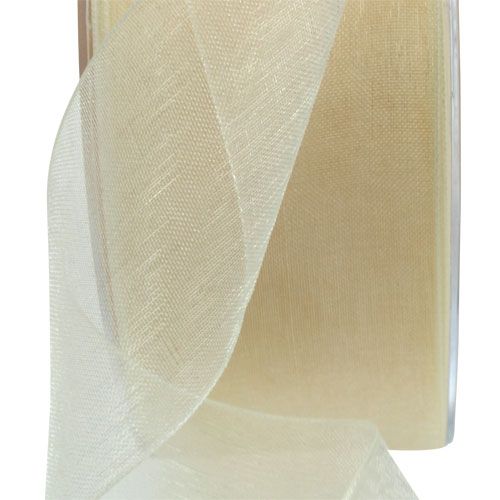 Prodotto Nastro in organza con cimosa 4.0cm 50m crema