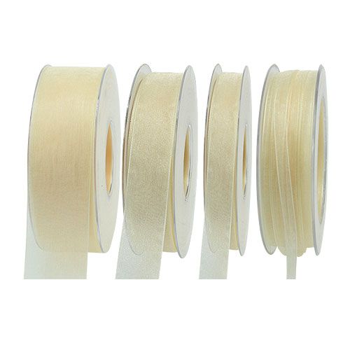 Prodotto Nastro in organza con cimosa 50m panna