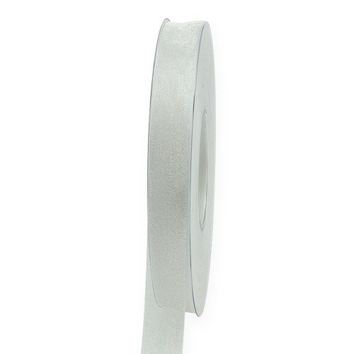 Floristik24 Nastro in organza nastro regalo nastro bianco cimosa 15mm 50m bianco