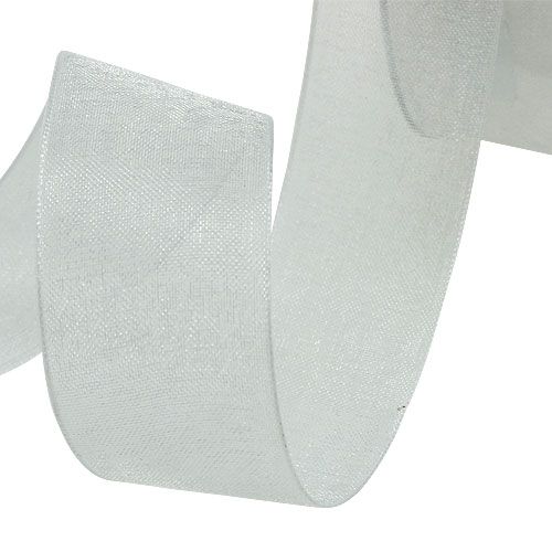 Prodotto Nastro in organza nastro regalo nastro bianco cimosa 25mm 50m