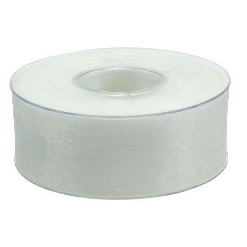 Prodotto Nastro in organza nastro regalo nastro bianco cimosa 40mm 50m