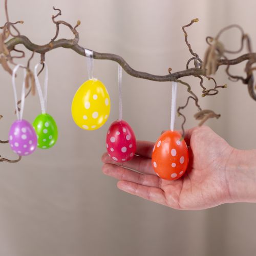 Prodotto Uova di Pasqua da appendere, colori assortiti, 6 cm, 12 pezzi