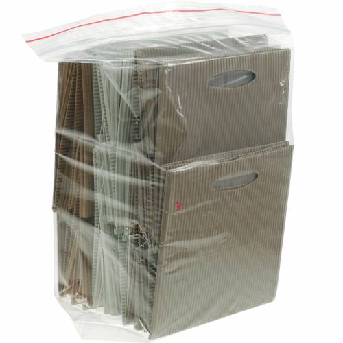 Floristik24 Sacchetto di carta 12 cm sacchetto regalo per fioriera marrone, crema, beige 12 pz