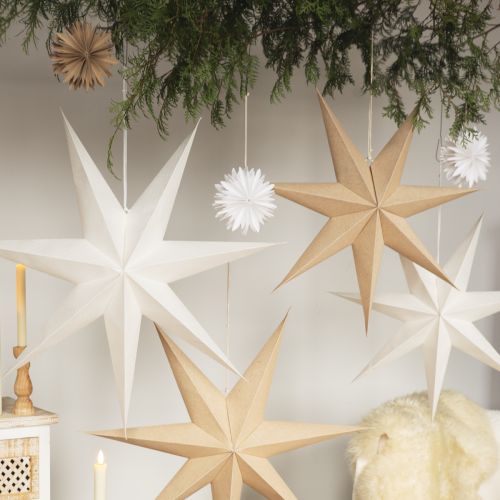 Prodotto Stella di carta naturale con juta per illuminazione 60cmx15cm