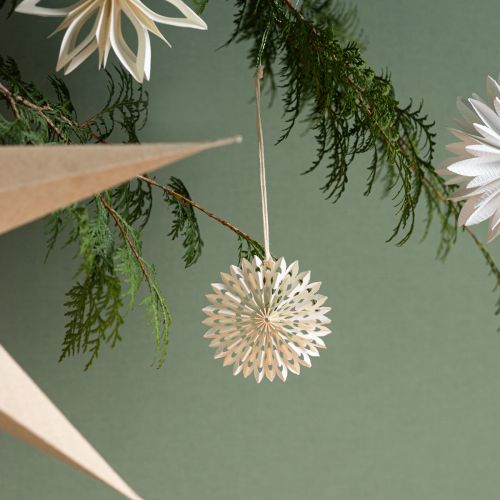 Prodotto Stella di carta bianca per decorare l'albero Ø10cm 6 pezzi