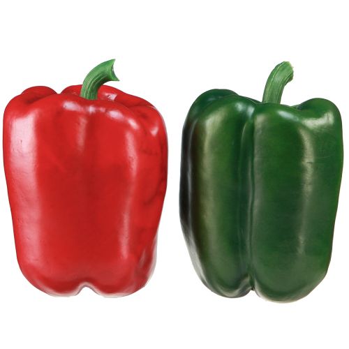 Prodotto Rete artificiale decorazione paprika rosso verde Ø8cm H11,5cm 4 pezzi