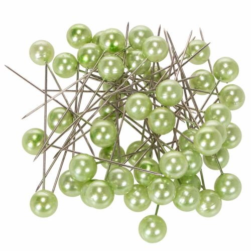 Spilli con testa in madreperla, verde mela, Ø10 mm, 60 mm acquistare | Floristik24.it