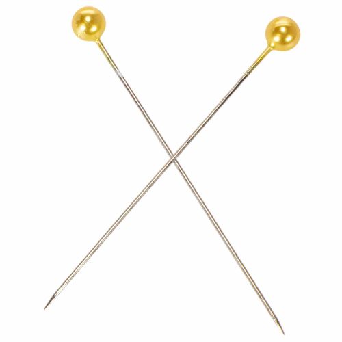 Aghi con testa di perla Ø6mm 65mm oro | Floristik24.it