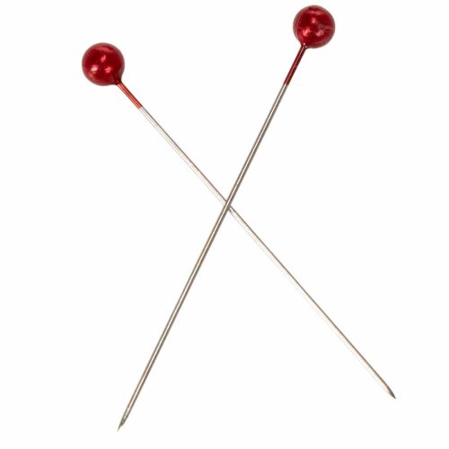Spilli con testa di perla Ø6mm 65mm rossi | Floristik24.it