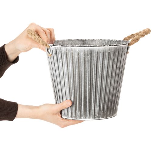 Prodotto Vaso per piante, vaso decorativo con manici, vaso in metallo per piantare Ø25,5 cm